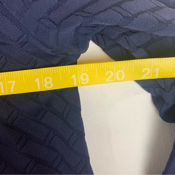 J. McLaughlin size medium Octavia navy blue jacquard dress knee length - Picture 8 of 11